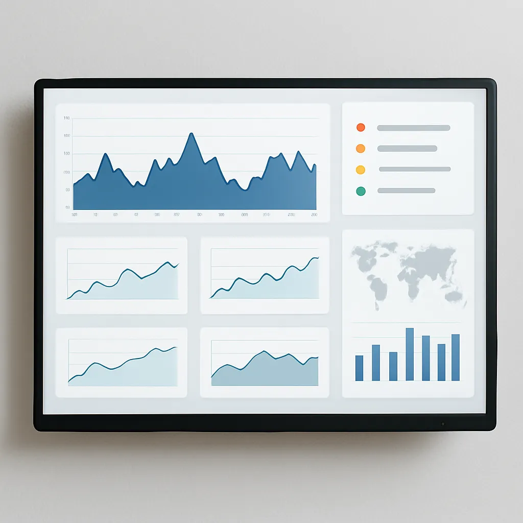 IT monitoring dashboard with alert status
