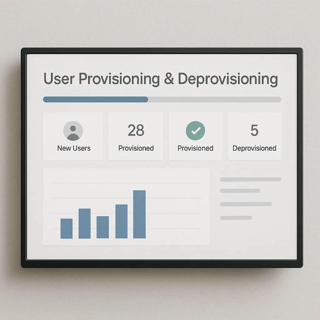 Provisioning and deprovisioning dashboard interface