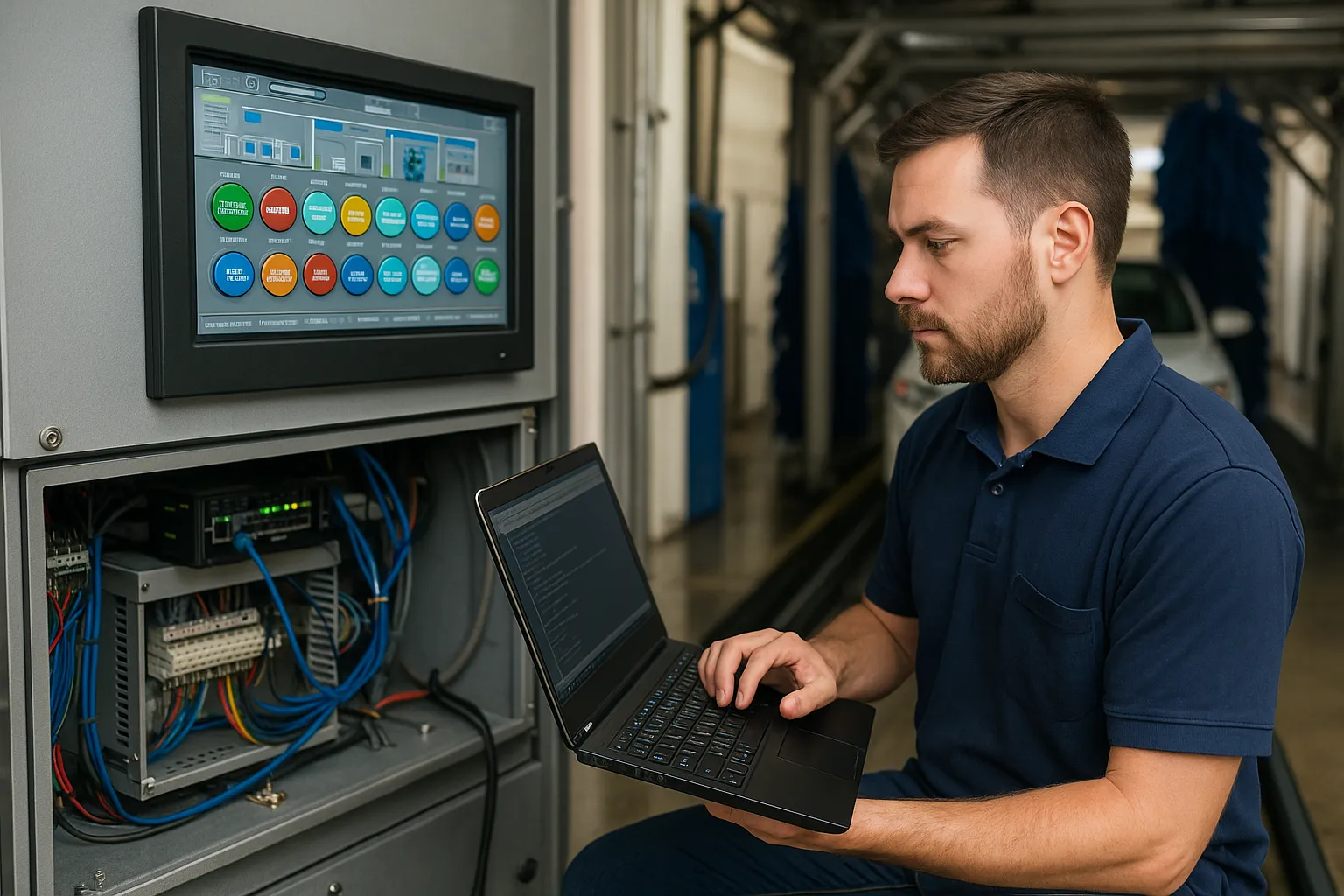 Technology support for automated car wash systems