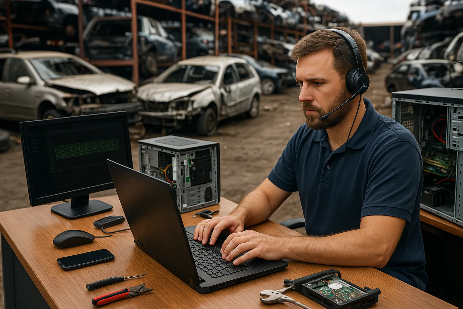 Technology support for automotive junkyard operations