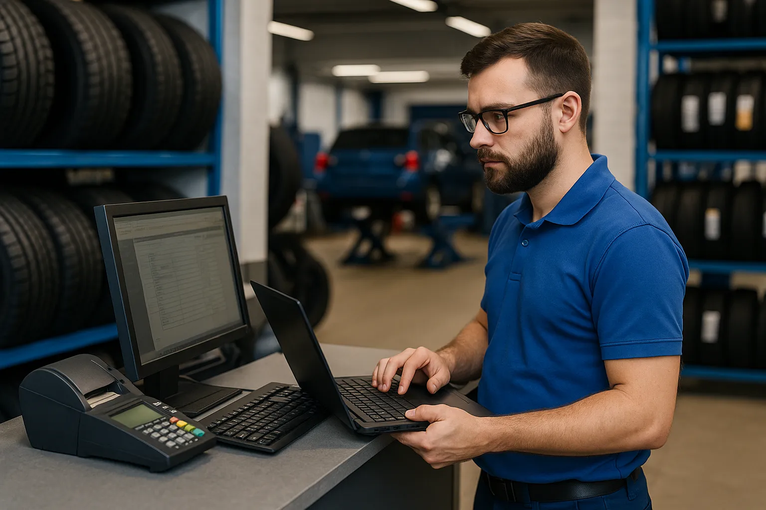 Technology support for tire retail and service shops