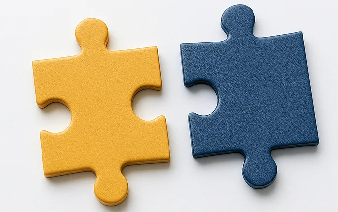 Puzzle piece illustration representing complementary IT partnerships