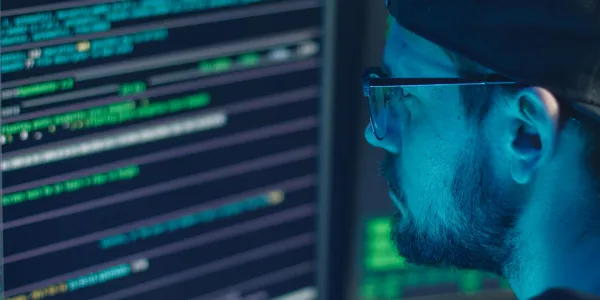 Illustration showing a technician performing cyber security readiness