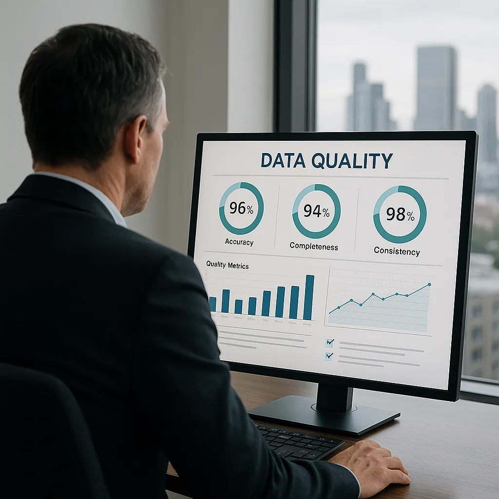 A manager reviewing the quality of data.