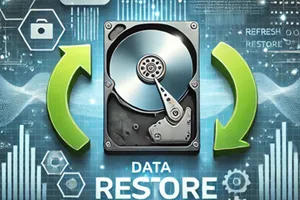 This image shows a hard drive with arrows to reflect our data reocovery operation.