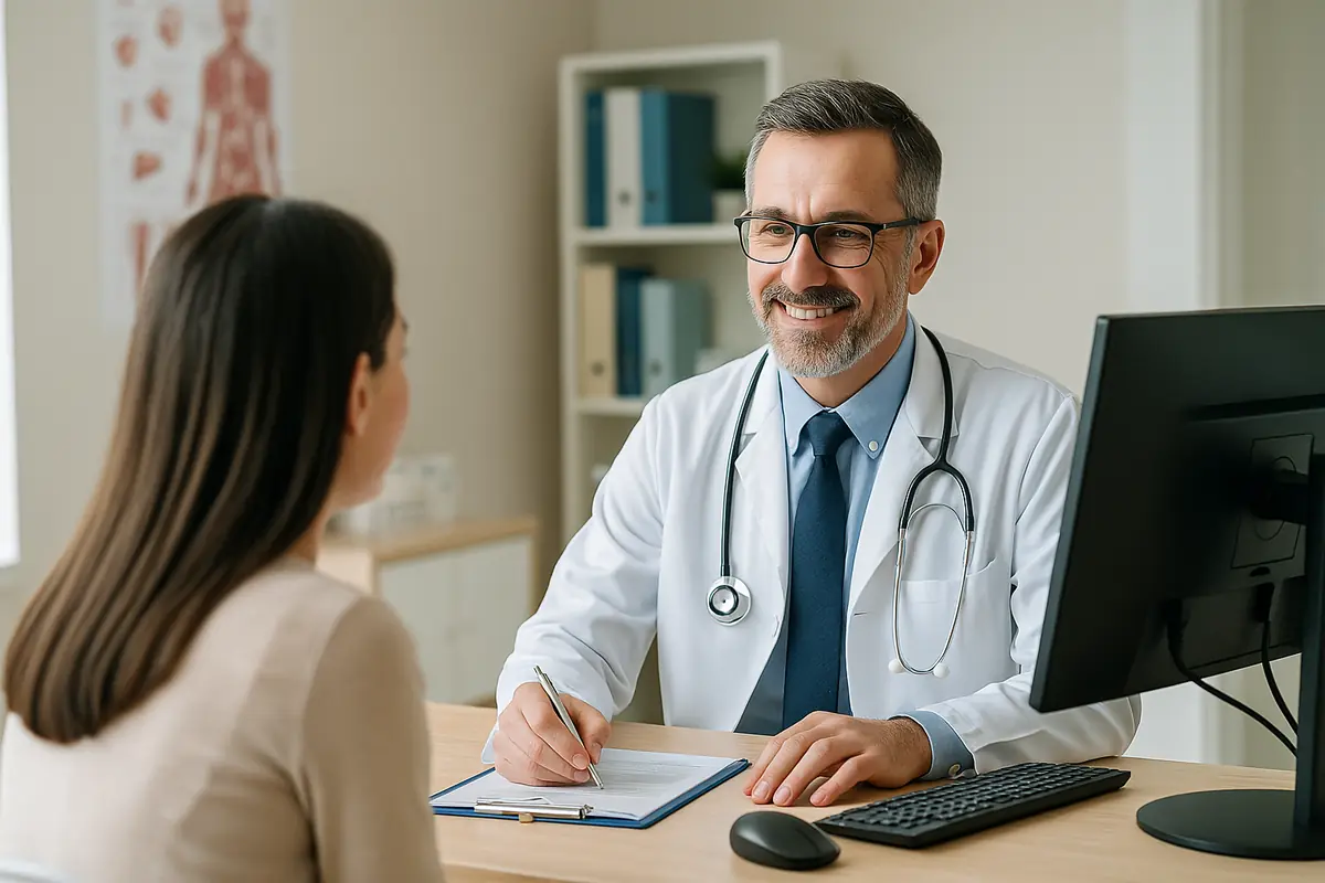 A doctor meeting with a patient using reliable IT services.