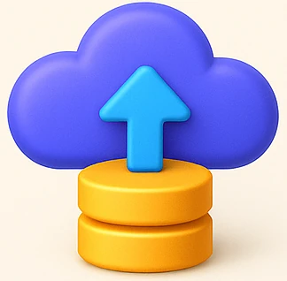 An icon to reflect the option to backup cloud and other data.