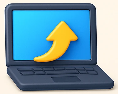 An icon to represent the restoration of data for testing.