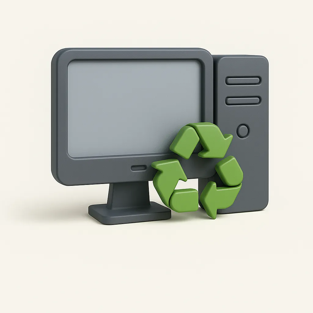A recycling icon to represent our e-waste page.