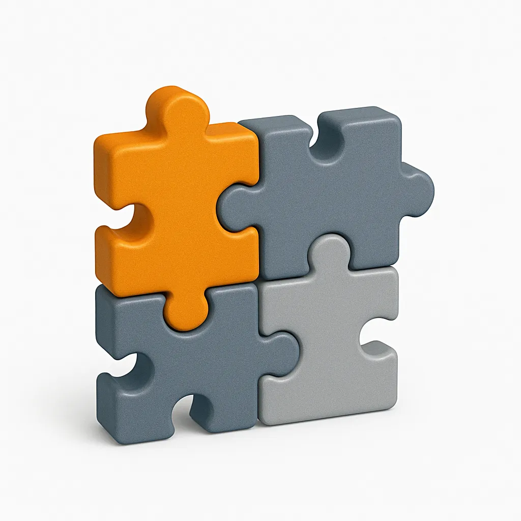Puzzle pieces to reflect data integration Icon
