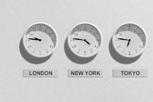 Photo of analog and digital clocks for enterprise-wide synchronized timekeeping.