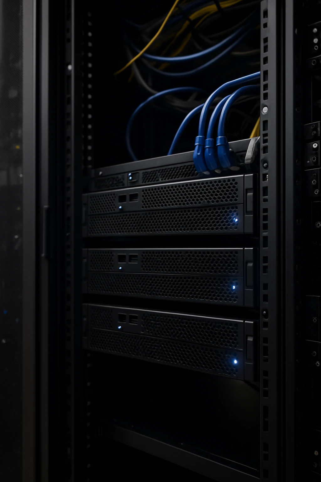 Image of a rack of servers in a data center.