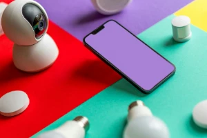 Smart home and business gadgets connected through IoT infrastructure.