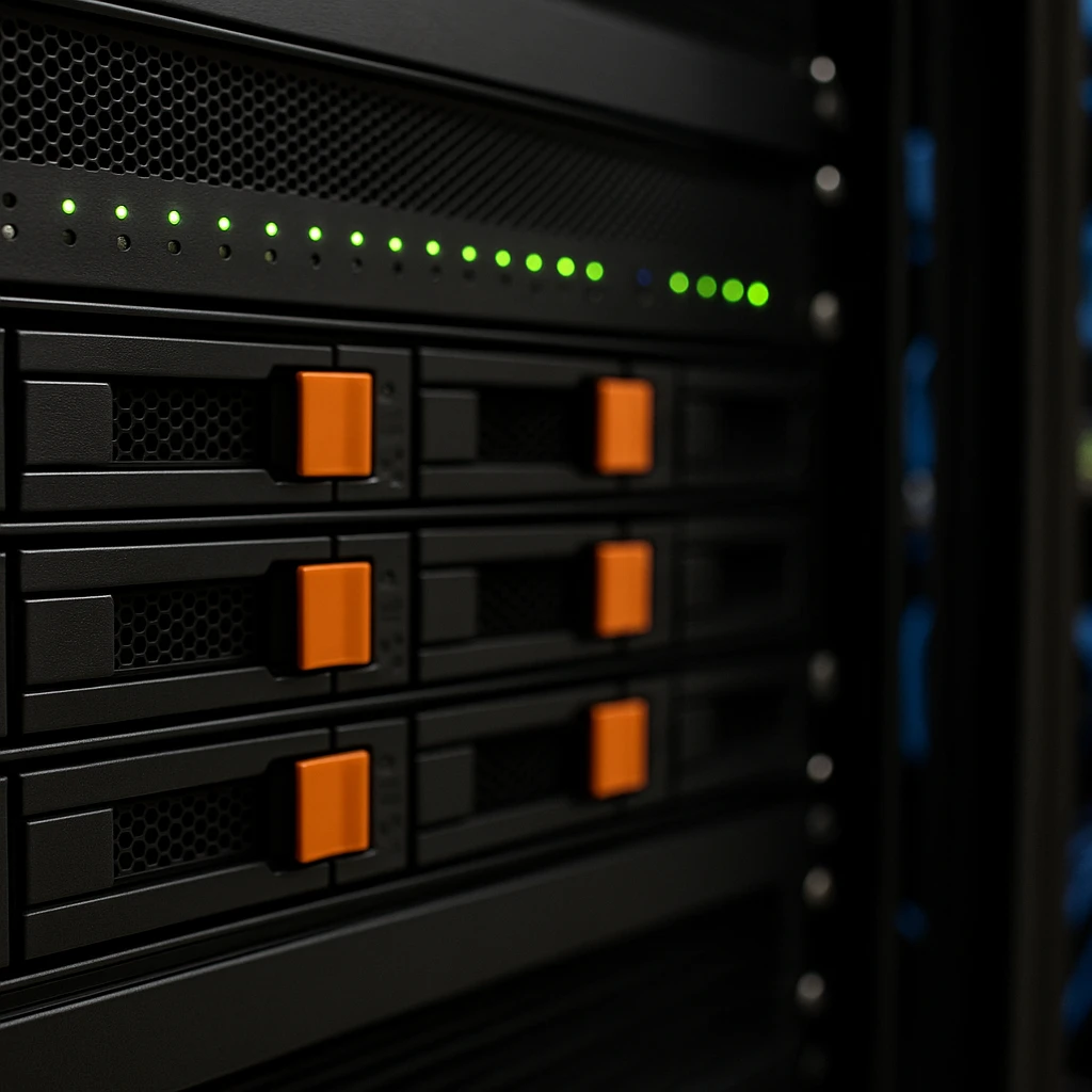 Network attached storage unit and storage server rack