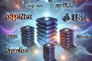 An image with various web server names and symbols to represent web infrastructure.