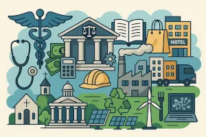 A picture to represent various industries supported by Infinigence