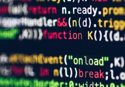 Software code symbolizing software support.