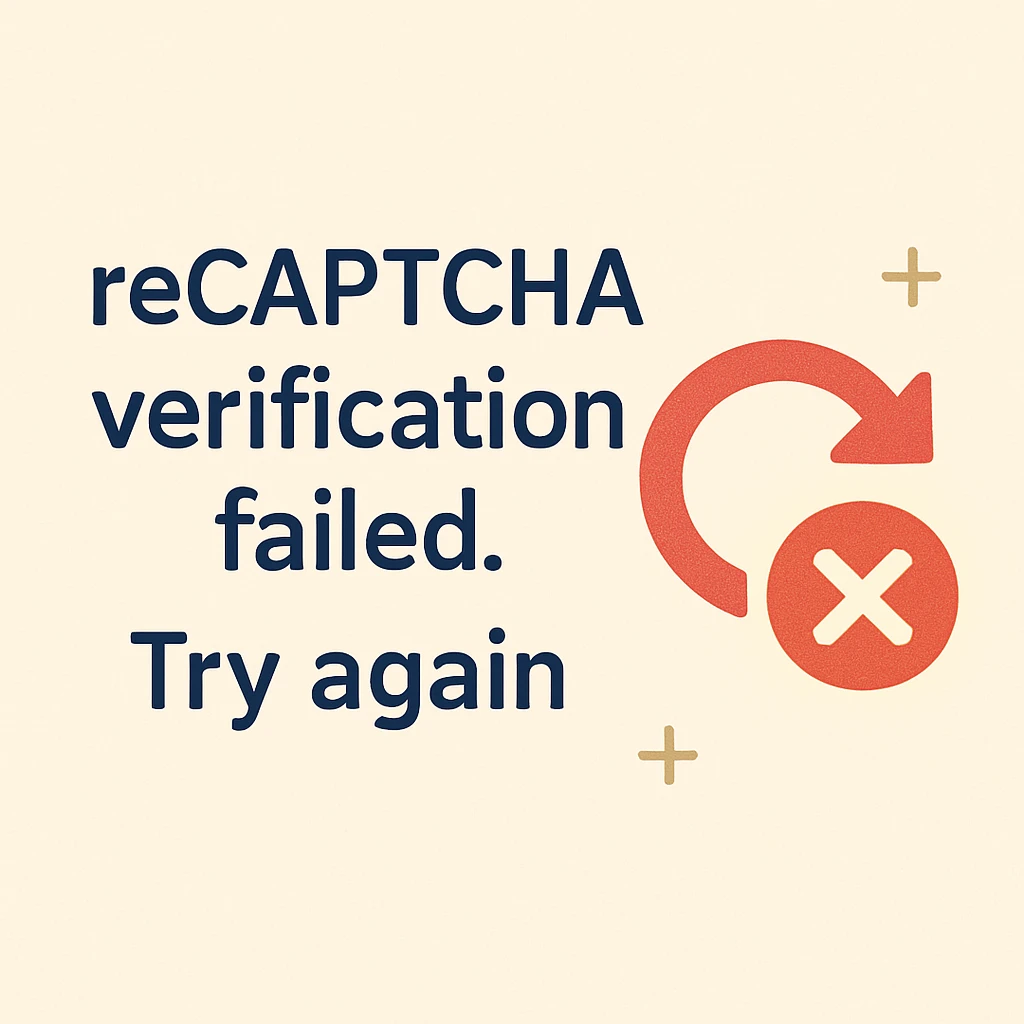 An image indicating a recaptcha failure.