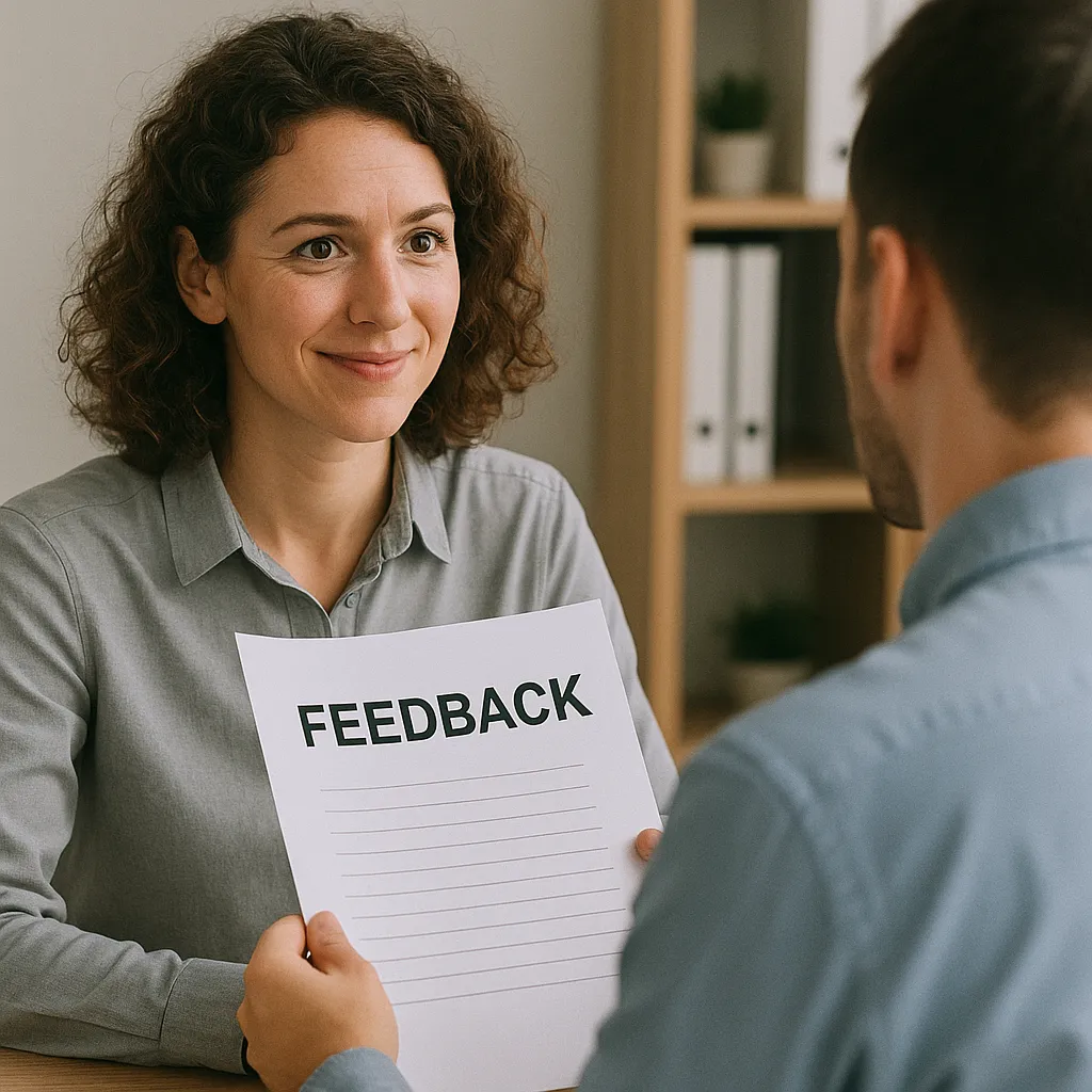 An image reflecting feedback.